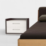 新款白色烤漆床头柜实木钢琴烤漆宜家床边柜简约现代床角柜 整装