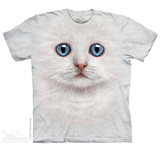 美国代购the mountain新款圆领夏季休闲白色猫咪亲子装短袖3dt恤