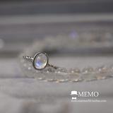 绅士猫MEMO 独家斯里兰卡月光石戒指  手上幽幽的蓝光 吸引爱情