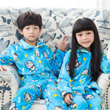 冬季儿童睡衣男童法兰绒卡通 童装男孩女童珊瑚绒小孩家居服套装