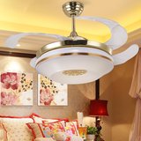 欧式豪华大气客厅卧室LED吊扇灯家用遥控风扇灯美式餐厅艺术吊灯