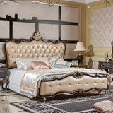 欧式实木床雕花1.8米双人床新古典床婚床皮艺公主床样板房床定做