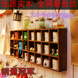 特价zakka杂货实木复古 超大十二格收纳盒12格展示柜子可悬挂原木