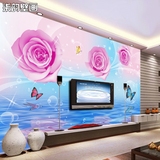 时尚浪漫玫瑰花大型壁画无缝3D立体客厅电视背景墙纸卧室床头壁纸