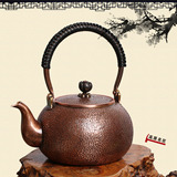 高原名匠铜壶 纯手工加厚紫铜茶壶茶具 纯铜烧水壶 银壶工艺制作