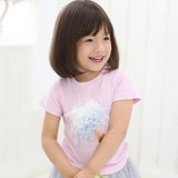 代购2016韩国夏款进口正品童装CHOCOLATE可爱立体花花T恤W8034