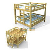 幼儿园专用床 樟子松双层四人床 儿童上下铺双人床实木单人床WS