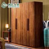 林氏木业现代中式衣柜卧室简约板式四门大衣橱木质家具LS005YG1