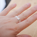 包邮韩国复古树叶戒指戒子开口 创意礼物个性指环食指小指尾戒女