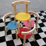 彩色环保学生椅靠背椅 简约宝宝餐椅实木儿童椅子 幼儿园小凳子
