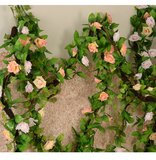 仿真玫瑰花藤条假花藤蔓管道装饰塑料花藤墙贴空调管装饰挂花