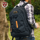 哈佛大学纯色双肩包男韩版简约户外旅行书包中学生电脑商务背包潮