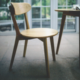 实木餐椅 现代简约白橡木咖啡椅北欧时尚酒吧椅家用休闲餐厅餐椅