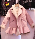 韩国2016冬季新款粉色加厚修身麂皮绒大衣羊羔毛保暖棉衣服外套女