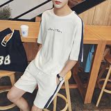 2016夏季男士短袖t恤套装潮流韩版运动休闲情侣夏装青少年男装薄