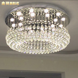 金砖现代简约LED水晶灯客厅灯大厅圆形卧室吸顶灯创意餐厅吊灯具