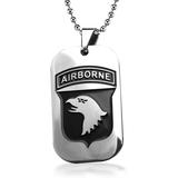 钛钢饰品二战美军Airborne 101空降师挂坠吊坠军牌项链男士狗牌
