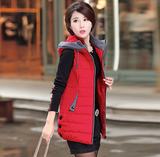 韩国冬装新款羽绒棉马甲女式中长款修身大码学生马夹显瘦胖MM外套