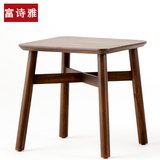 中式时尚创意圆凳子 设计师实木小板凳 现代宜家换鞋凳 工程家具