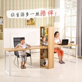 包邮简约现代双人电脑桌台式家用办公桌写字台学习桌书桌书柜组合