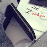韩女士拉链包手拿包零钱包韩版女式钱包2016新款单拉小方格长款日