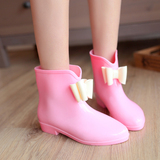 韩版女童套脚雨鞋女夏季儿童防滑雨靴果冻中筒短筒雨靴女防水胶鞋