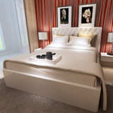 现代简约皮布艺软体板式床1.51.8米烤漆双人气动高箱储物实木婚床