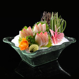 亚克力寿司刺身盘冰盘盆 仿玻璃日韩料理鱼生长方形自助餐盘餐具