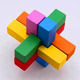 木制益智解锁 孔明锁 鲁班锁系列 彩色孔明锁6根六根拆装智力玩具