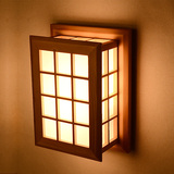 日式壁灯简约现代中式楼梯过道实木阳台灯具灯饰卧室床头壁灯原木