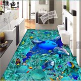 3D地板瓷砖唯美海景海底世界珊瑚海星3D浴室地板客厅过道防滑瓷砖