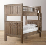 出口原单法式乡村纯实木双层床美式复古高低子母床儿童上下床直销