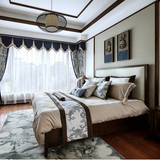 新中式床 古典实木床 小美款简约床 奢华胡桃色床 现代婚床架子床
