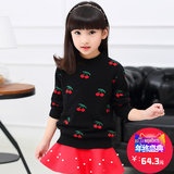 2015巴拉巴拉韩版加厚女童毛衣套头圆领儿童羊绒衫线衣中大童针织
