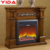 欧式壁炉1.2米电视柜壁炉芯深色实木雕花壁炉装饰柜仿真火壁炉芯