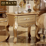 雅云卡丹 欧式床头柜 法式香槟金储物收纳床边柜 实木雕花床头柜