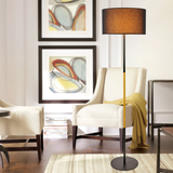 客厅落地灯现代简约时尚黑白卧室书房装饰欧式灯布罩立式艺术创意
