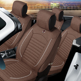 亚麻布艺全包汽车坐垫四季通用现代新胜达ix35名图领动座垫座椅套