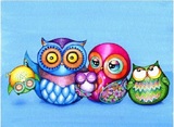 十字绣电子图纸 hae A Crazy Wonderful Owl Family猫头鹰家族