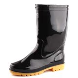 回力男款水鞋雨靴防滑牛筋底套鞋中筒高筒防水鞋雨鞋 807 黑色 高