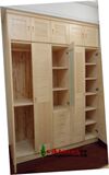 广州松木家具实木家具松木实木衣柜横条平拉门储物衣柜定制家具