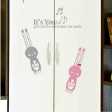 可爱小兔 家居卡通儿童房间卧室装饰贴 衣柜冰箱门贴橱柜贴墙贴纸
