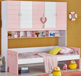 小户型儿童衣柜床男孩女孩床多功能组合床上下床带柜子储物一体床