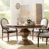 法式新古典家具欧洲进口白榉木圆形餐桌八边形底座大圆桌 预定