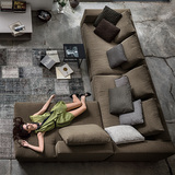 新款北欧宜家布艺沙发组合大小户型客厅转角简约现代布沙发可拆洗