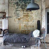 复古个性涂鸦现代抽象壁纸客厅沙发背景墙纸店铺工装大型壁画墙布