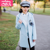 秋季韩版青少年少女呢子外套中学生毛呢大衣14 15 16岁女学生风衣