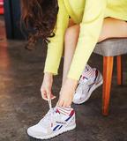 韩国代购正品锐步REEBOK 秋冬季男女情侣运动鞋白蓝红色 GL6000