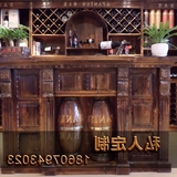厂家直销创意木质格子防腐木欧式红酒展示柜酒吧酒柜吧台隔断定制