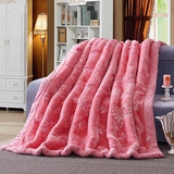 恒源祥拉舍尔毛毯被子双层加厚冬季婚庆绣花毯珊瑚绒盖绒毯床单